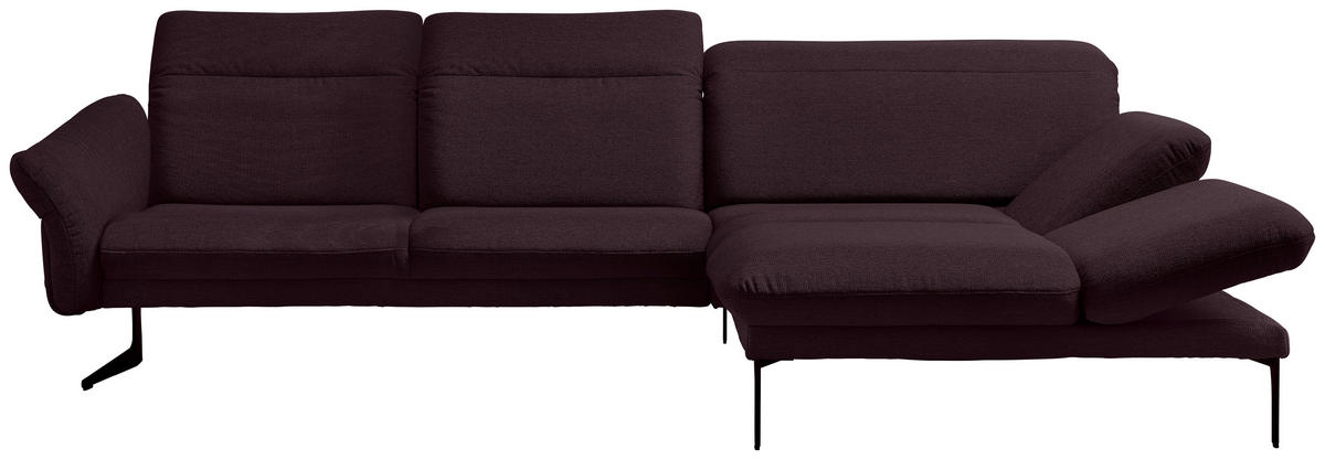 ECKSOFA in Webstoff Lila  - Anthrazit/Lila, Design, Textil/Metall (299/203cm) - Himolla