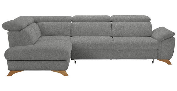 ECKSOFA in Bouclé Hellgrau  - Eichefarben/Hellgrau, MODERN, Holz/Textil (212/287cm) - Valnatura