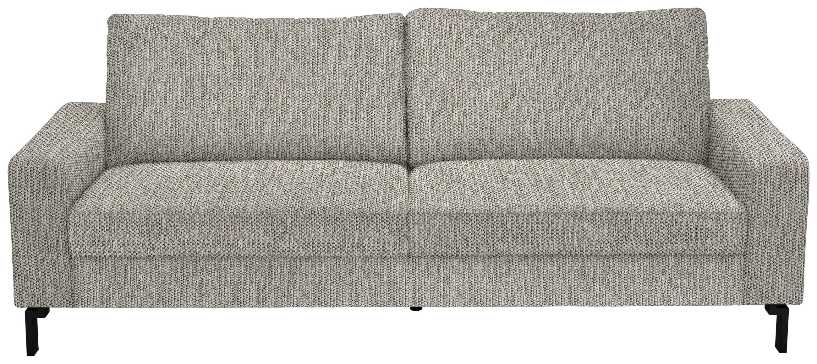 3-SITZER-SOFA in Flachgewebe Greige  - Greige/Schwarz, Design, Textil/Metall (218/86/97cm) - Hom`in