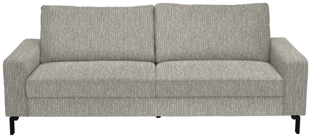 3-SITZER-SOFA in Flachgewebe Greige  - Greige/Schwarz, Design, Textil/Metall (218/86/97cm) - Hom`in