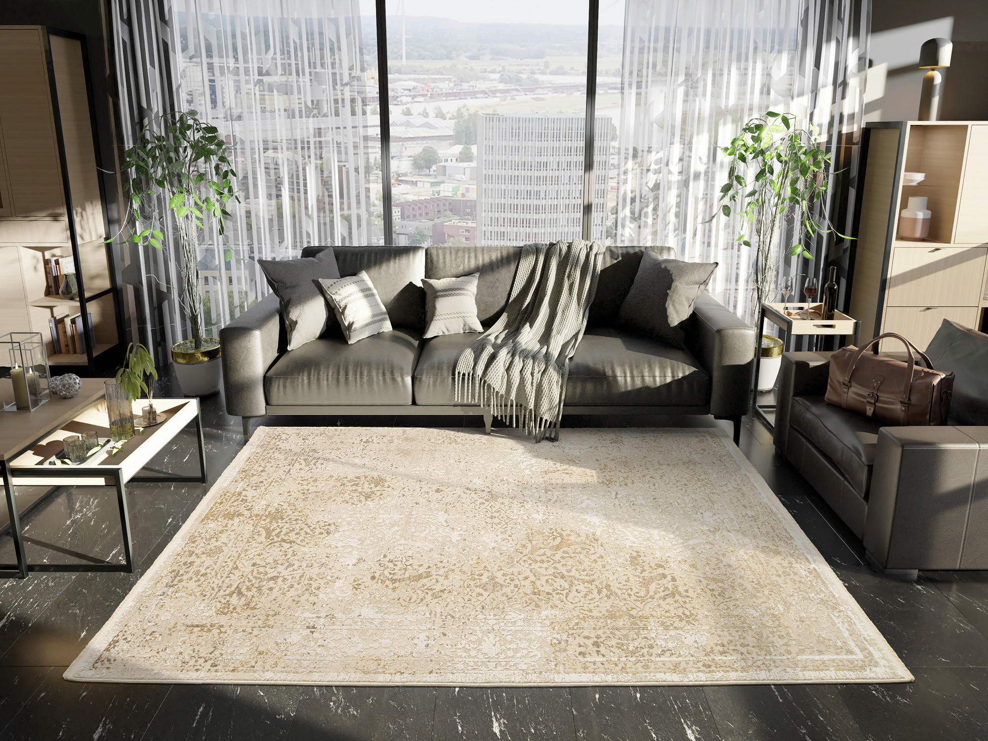 VINTAGE-TEPPICH 160/230 cm Elba  - Gelb, Design, Textil (160/230cm) - Dieter Knoll