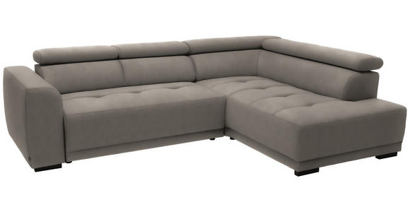 ECKSOFA  in Feincord Graubraun  284/205 cm  - Graubraun/Schwarz, Design, Kunststoff/Textil (284/205cm) - Xora