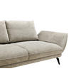 ECKSOFA inkl. Funktionen Beige Mikrofaser Armteilverstellung, Sitztiefenverstellung, Kopfstütze  - Beige/Schwarz, Design, Textil/Metall (170/325cm) - Novel