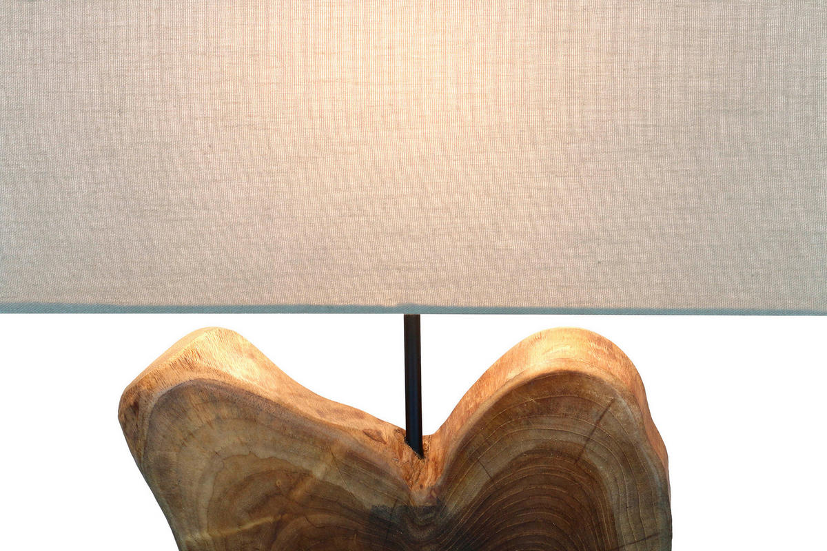 TISCHLEUCHTE 49/50/20 cm   - Schwarz/Weiß, Design, Holz/Textil (49/50/20cm) - P & B