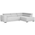 ECKSOFA Silberfarben Struktur  - Silberfarben/Schwarz, Design, Kunststoff/Textil (284/205cm) - Xora