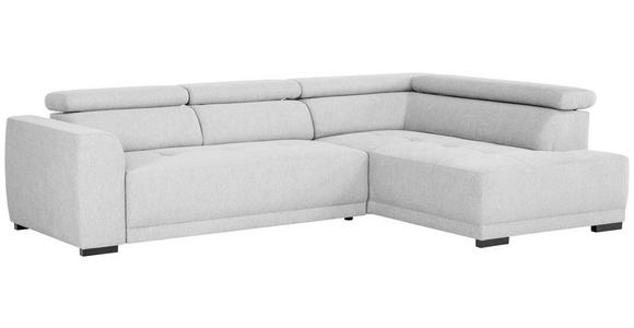 ECKSOFA Silberfarben Struktur - Silberfarben/Schwarz, Design, Kunststoff/Textil (284/205cm) - Xora