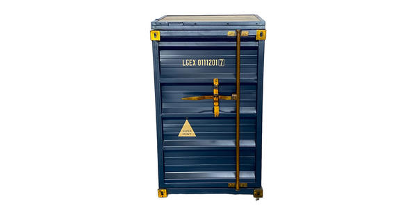 BARSCHRANK in Blau, Goldfarben  - Blau/Goldfarben, Trend, Holz/Metall (120/99/48cm) - Ambia Home