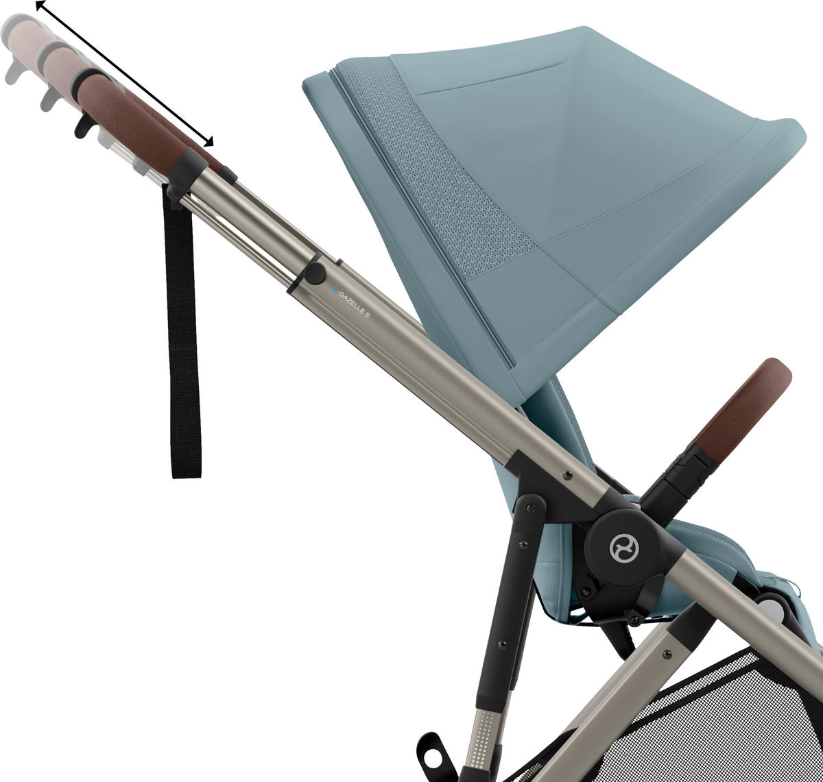 KINDERWAGEN E-GAZELLE S  - Taupe/Hellblau, Basics, Kunststoff/Metall (94.5/66/100cm) - Cybex