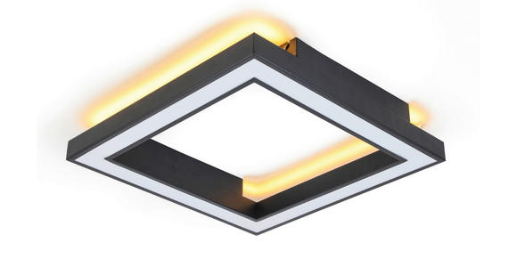 LED-DECKENLEUCHTE 50/50/8 cm    - Schwarz, Trend, Kunststoff/Metall (50/50/8cm) - Novel