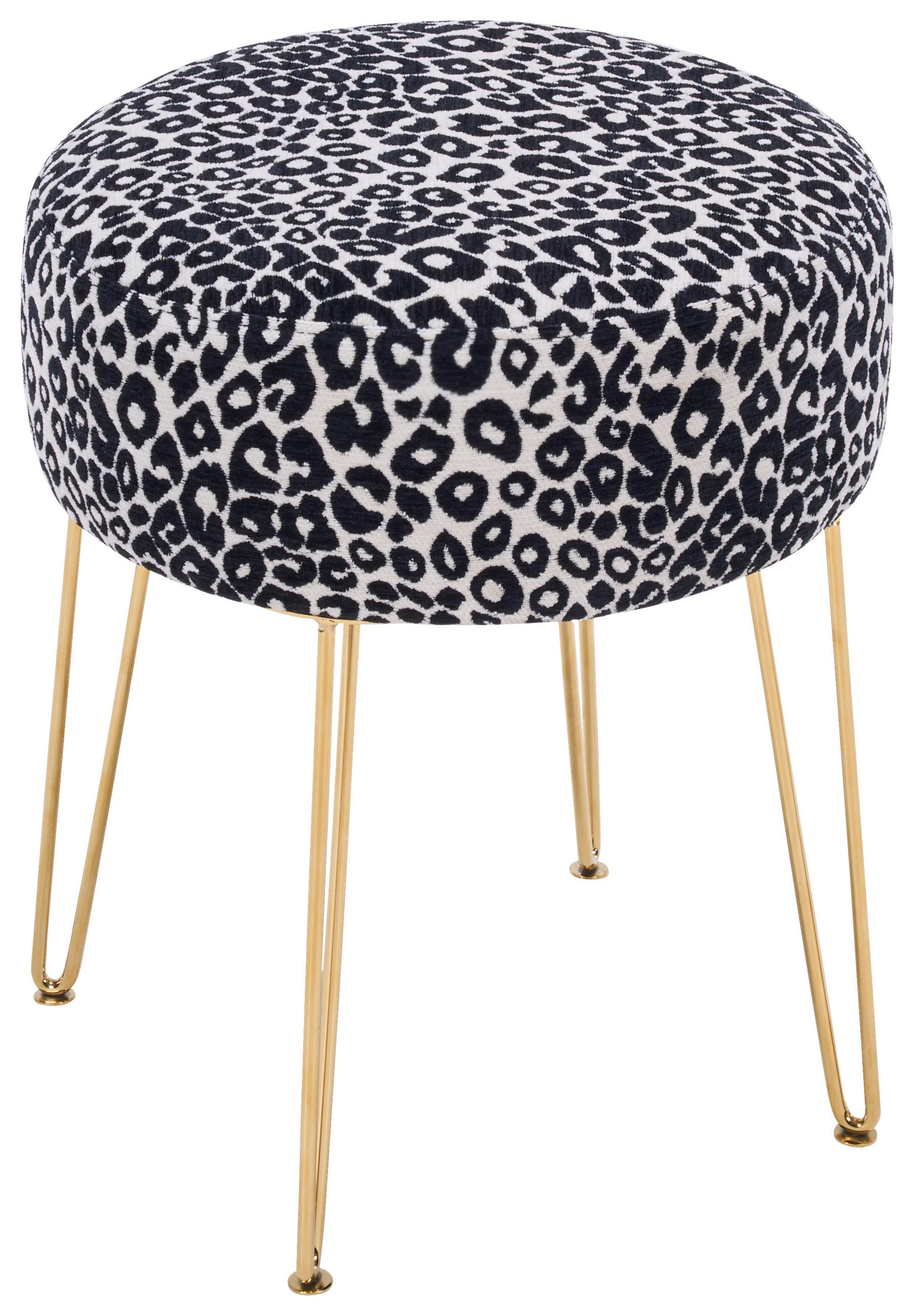 PALL i metall, textil svart, vit, guldfärgad  - vit/svart, Klassisk, metall/textil (43/45/43cm) - Xora