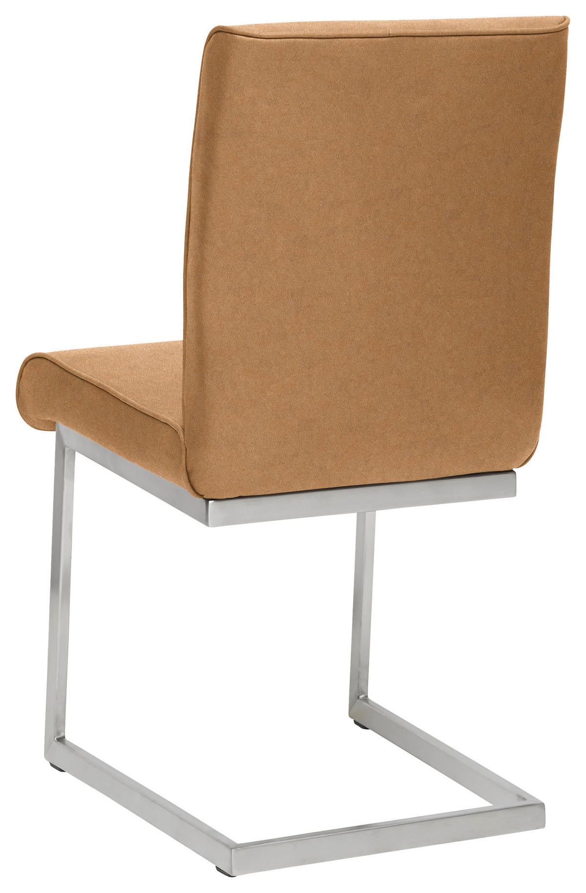 SCHWINGSTUHL  in Stahl Mikrofaser  - Edelstahlfarben/Cognac, Design, Holzwerkstoff/Textil (48/91/60cm) - Dieter Knoll