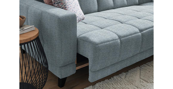 ECKSOFA in Webstoff Hellblau  302/216 cm  - Schwarz/Hellblau, Design, Holz/Textil (302/216cm) - Xora