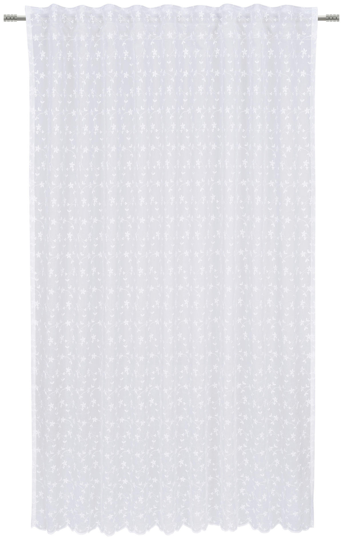 KONČANA ZAVESA  pol prosojno   140/180 cm  - bela, tekstil (140/180cm) - Esposa