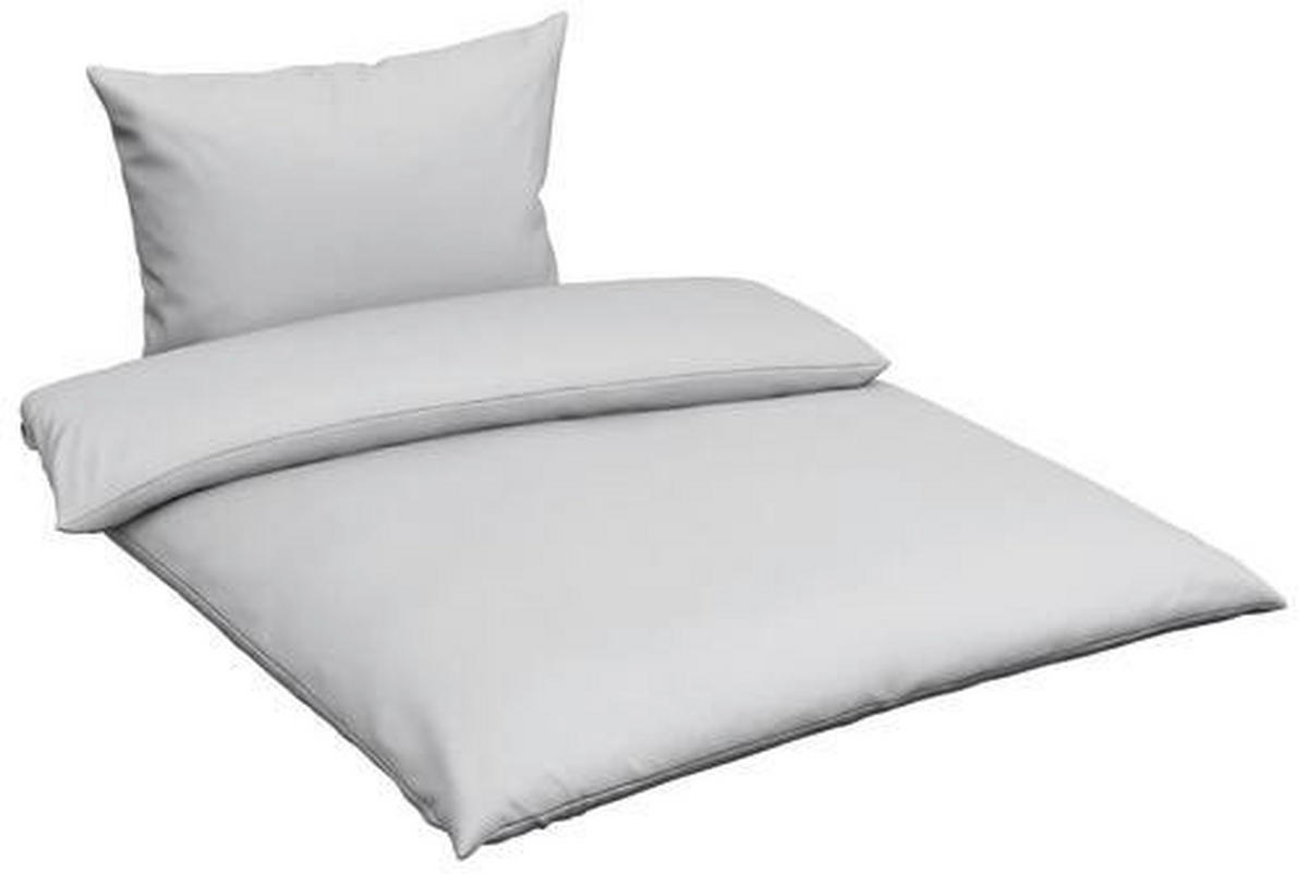 POSTELJNINA Uni 140/220 cm saten srebrne barve  - srebrne barve, Basics, tekstil (140/220cm) - Novel