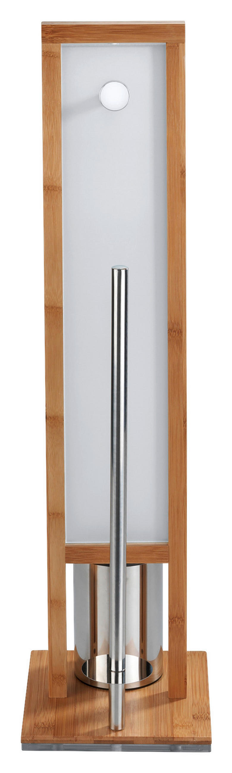 GARNITURĂ DE PERIE PENTRU WC in  plastic   - alb/culoare crom, Basics, plastic/sticlă (23/70/18cm) - Wenko
