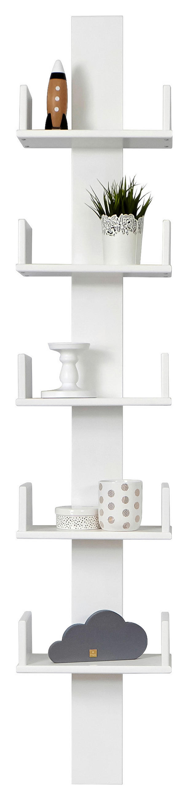 NÁSTĚNNÝ REGÁL, buk, bílá, 35/180/17 cm - bílá, Moderní, dřevo (35/180/17cm) - MID.YOU