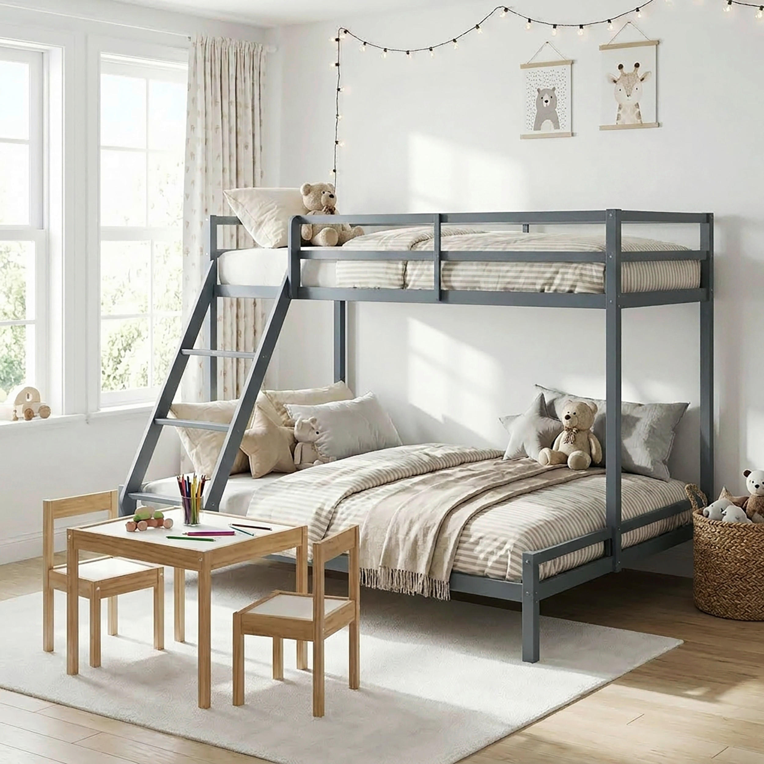 ETAGENBETT 140/200 cm Grau  - Grau, MODERN, Holz (140/200cm) - MID.YOU