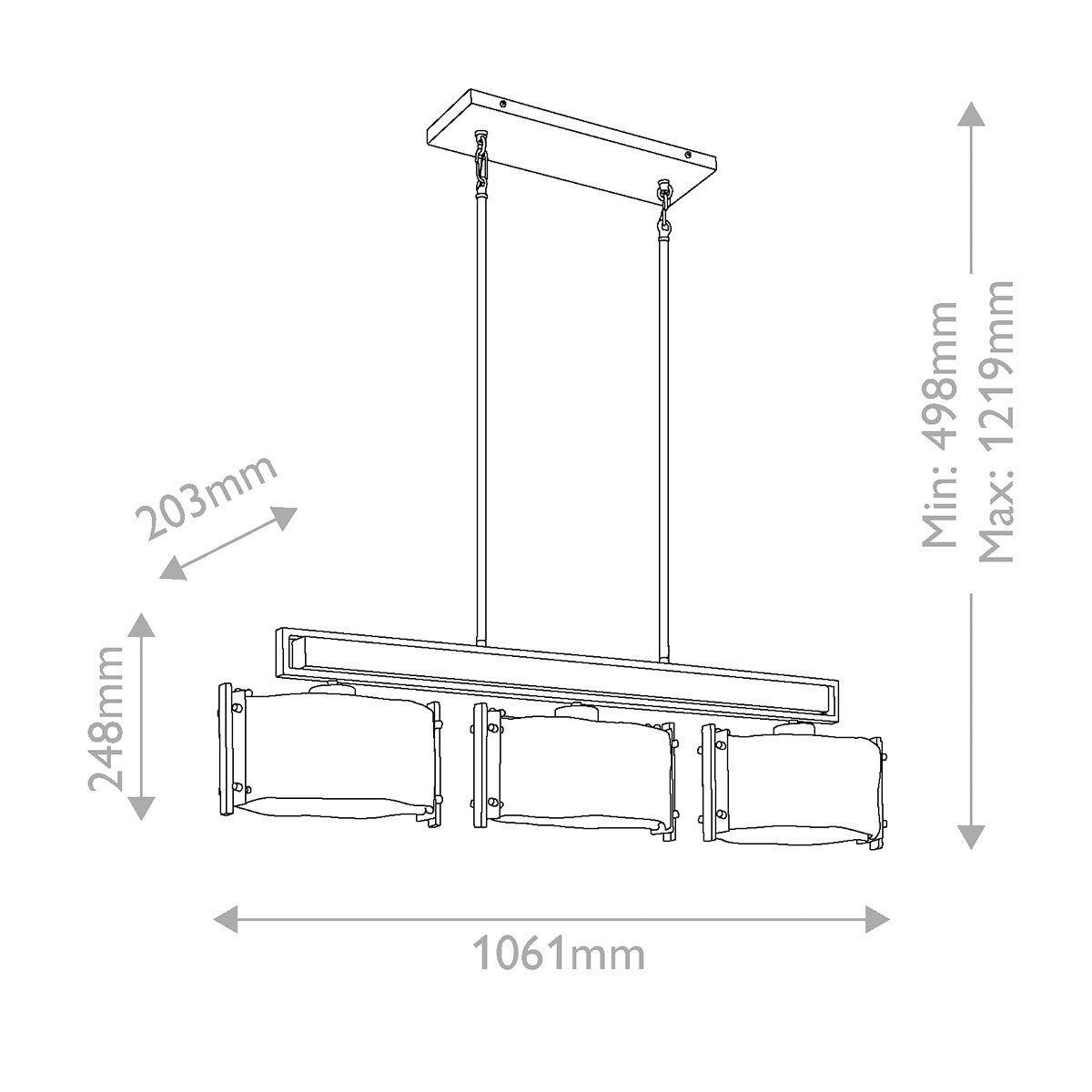 KRONLEUCHTER Kichler 24,8/106,1/20,3 cm  - Bronzefarben, Design, Glas/Metall (24,8/106,1/20,3cm) - Elstead Lighting