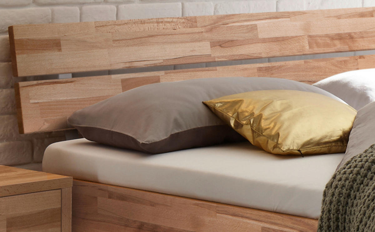 BETT 100/200 cm  in Kernbuche  - Buchefarben/Kernbuche, Design, Holz (100/200cm) - Hasena