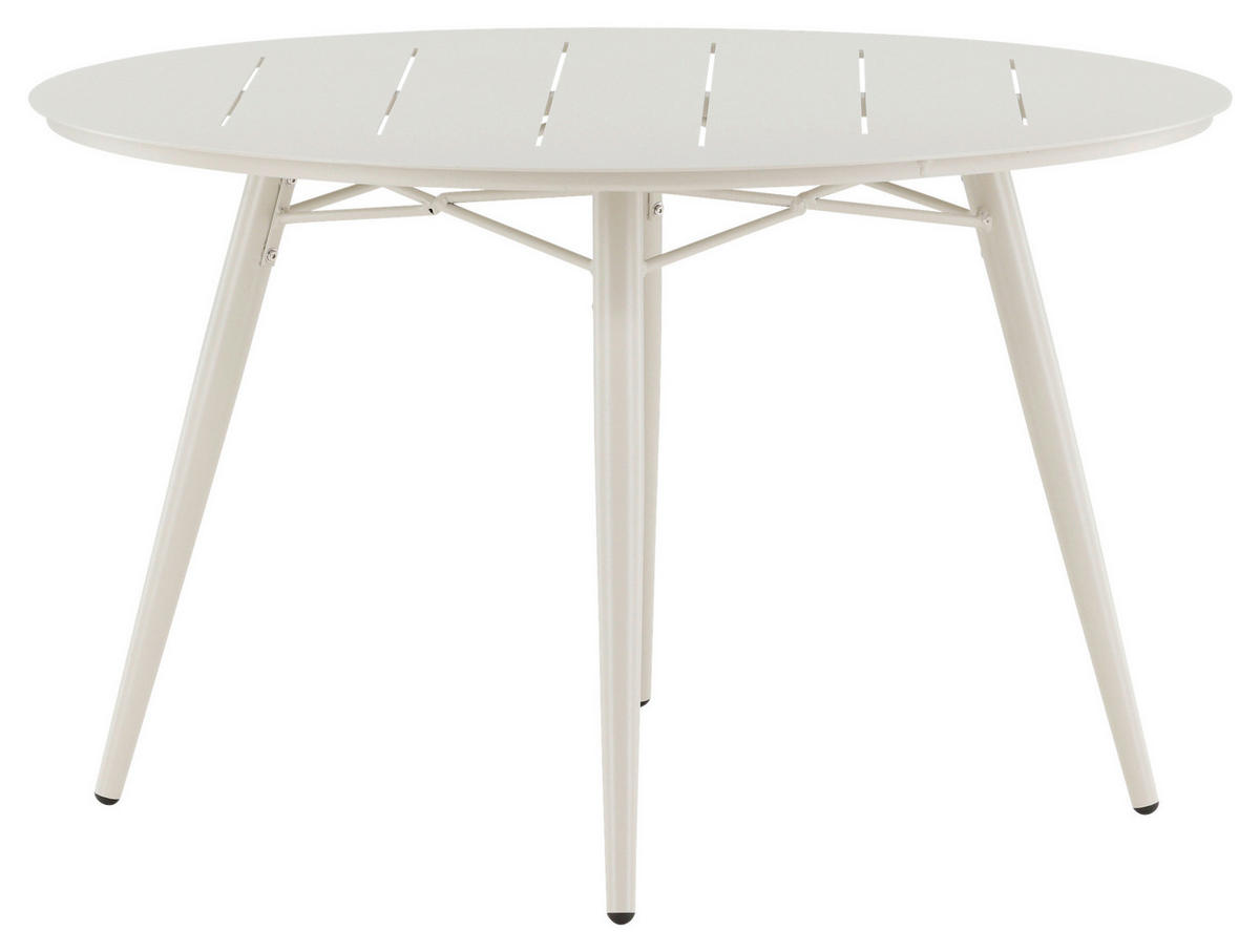 UTEBORD metall rund  - beige, Klassisk, metall (120/120/75cm) - Gardenson