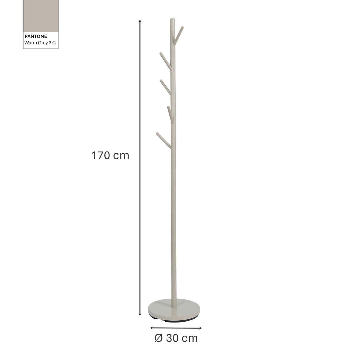 GARDEROBENSTÄNDER in Greige   - Greige, Basics, Metall (30/30/170cm) - LOVE IT STORE IT
