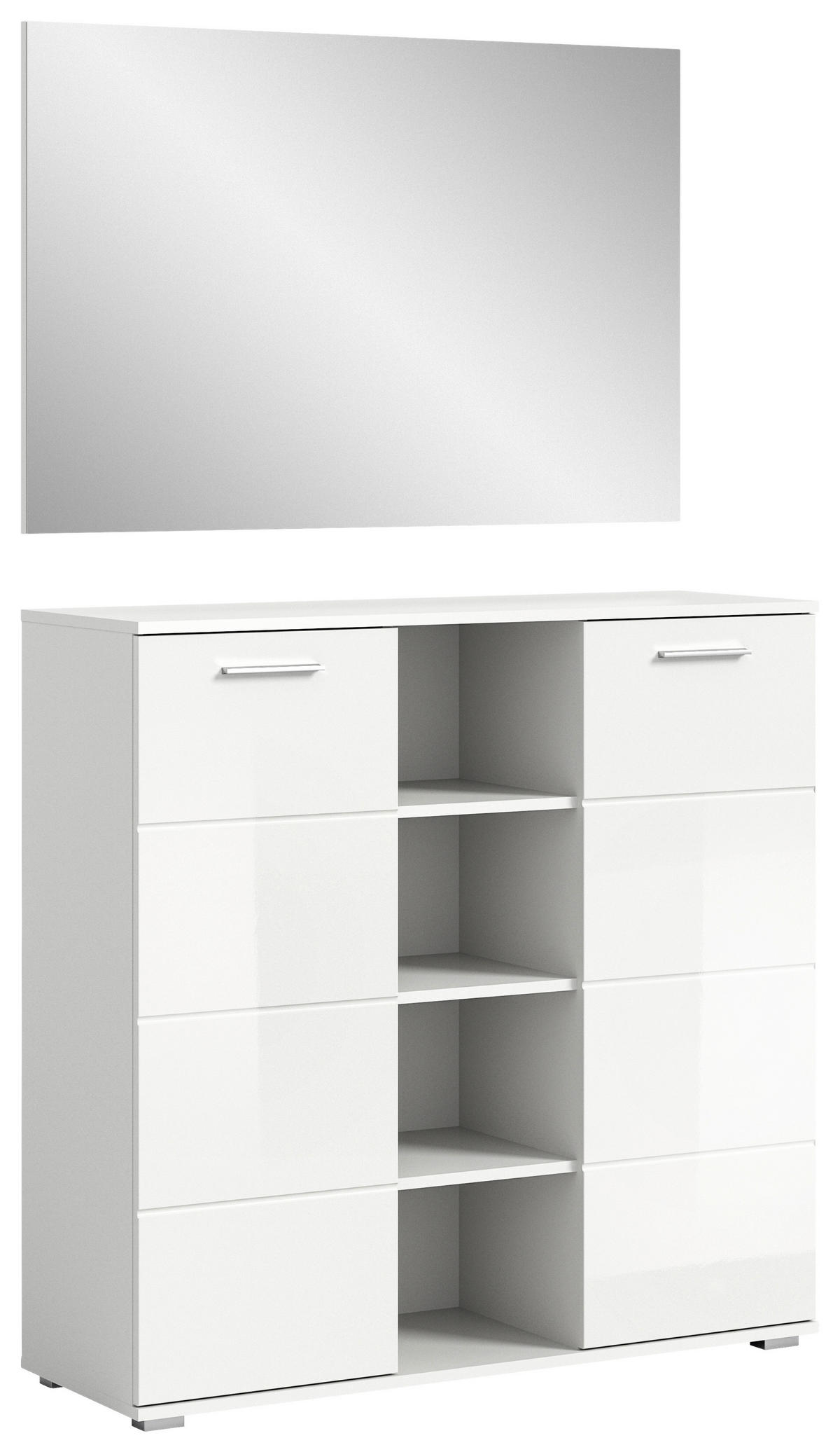 GARDEROBE  in 110/191/37 cm  - Weiß Hochglanz/Weiß, Design, Glas/Holzwerkstoff (110/191/37cm) - Xora