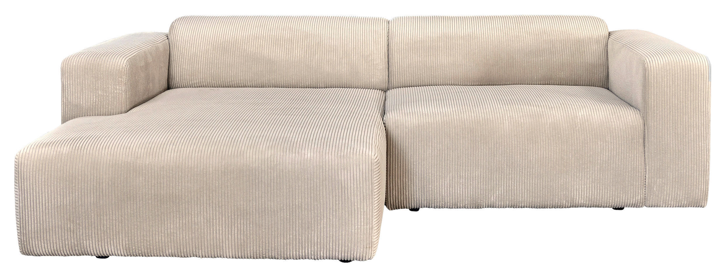 ECKSOFA in Cord Creme  175/298 cm  - Creme/Schwarz, Design, Kunststoff/Textil (175/298cm) - P & B