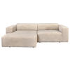 ECKSOFA Cord Creme  - Creme/Schwarz, Design, Kunststoff/Textil (175/298cm) - P & B