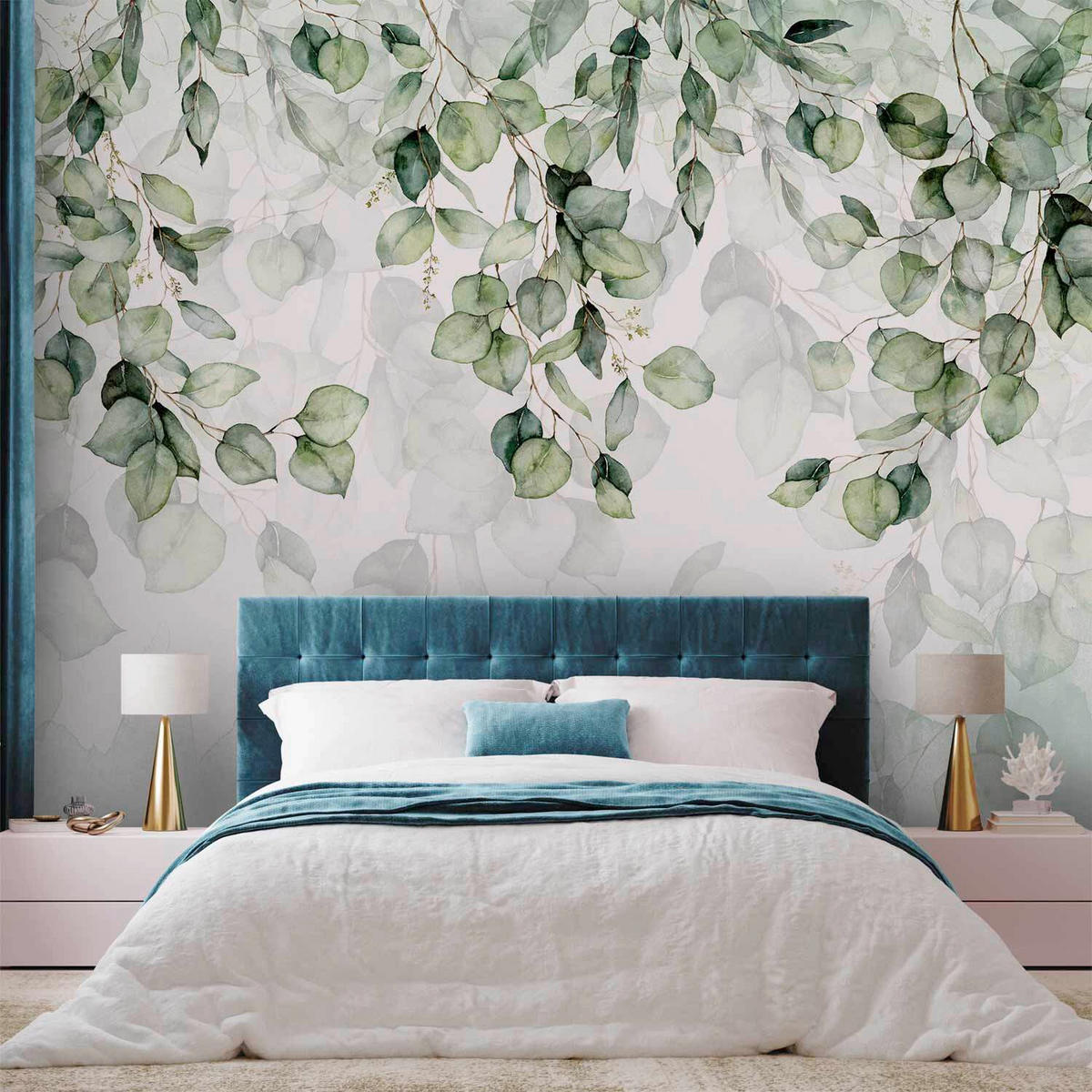 FOTOTAPETE  - Grauweiß/Grün, LIFESTYLE, Textil (250/175cm) - artgeist