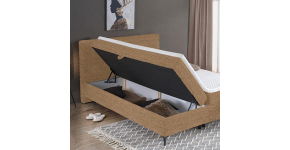 BOXBETT 160/200 cm in Cognac - Cognac/Schwarz, Design, Holz/Holzwerkstoff (160/200cm) - Xora
