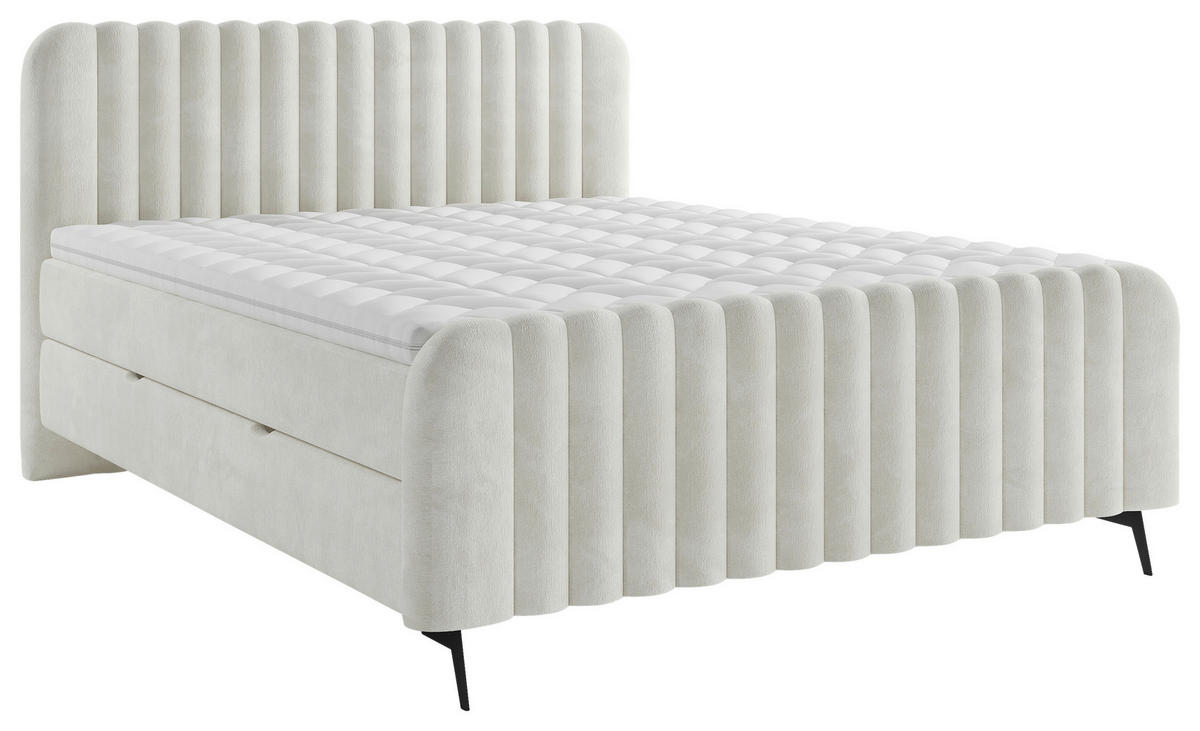 BOXBETT 160/200 cm  in Beige  - Beige/Schwarz, MODERN, Holz/Holzwerkstoff (160/200cm) - MID.YOU