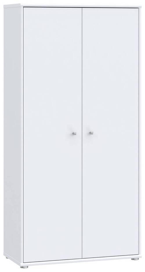 DREHTÜRENSCHRANK 73,7/149,5/34,8 cm 2-türig Weiß  - Alufarben/Weiß, Design, Holzwerkstoff (73,7/149,5/34,8cm)