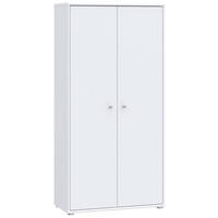 DREHTÜRENSCHRANK in Weiss  - Weiss/Alufarben, Design, Holzwerkstoff (73,7/149,5/34,8cm)