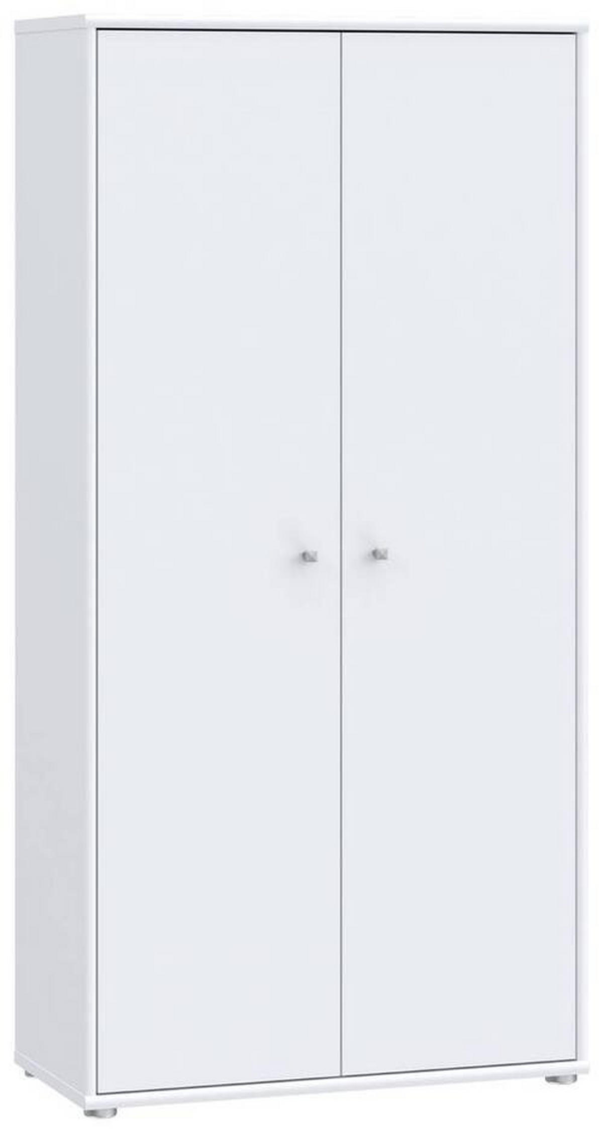 DREHTÜRENSCHRANK in Weiss  - Weiss/Alufarben, Design, Holzwerkstoff (73,7/149,5/34,8cm)