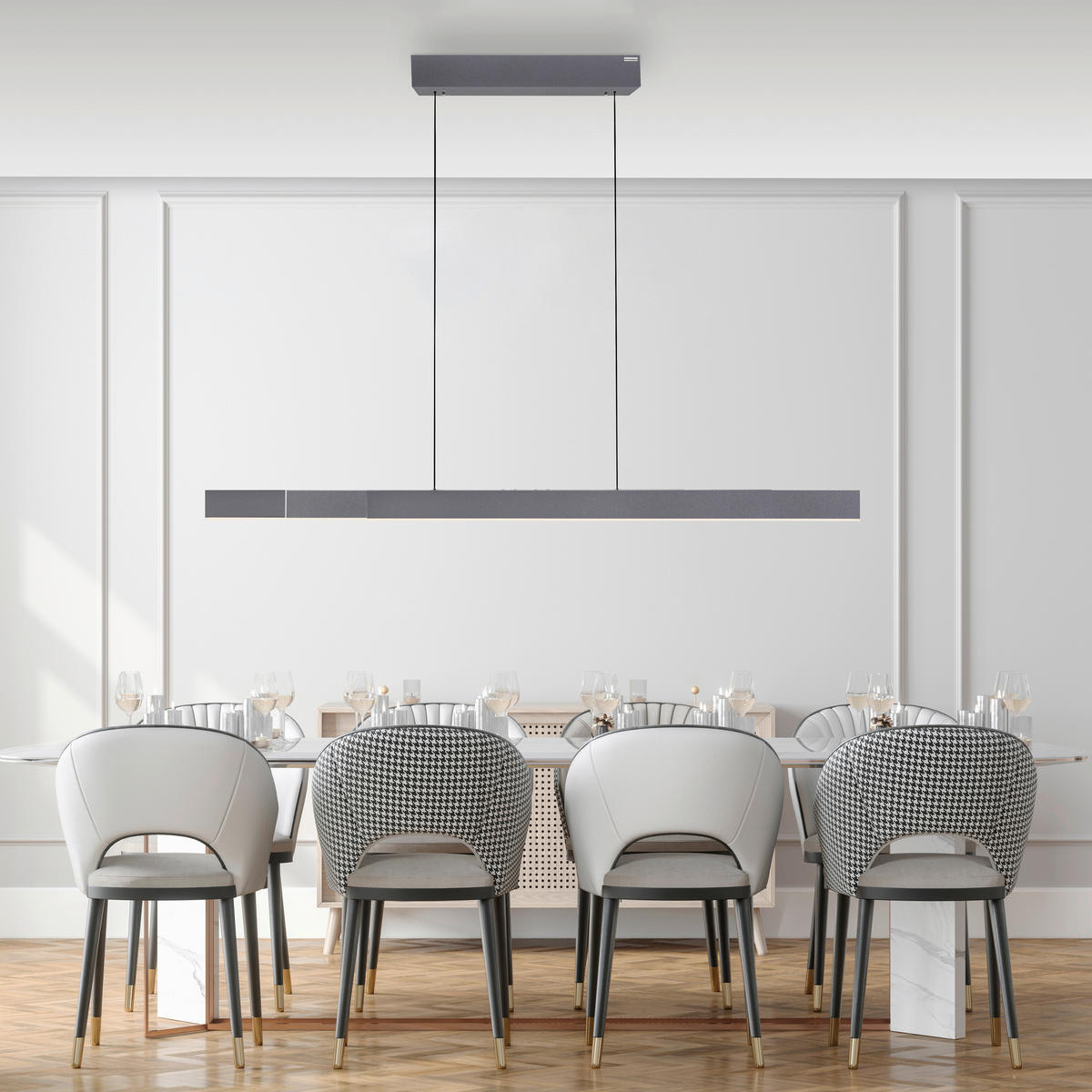 LED-HÄNGELEUCHTE Pure-Moto-Rise 200/8,2/240 cm  - Schwarz, Design, Kunststoff/Metall (200/8,2/240cm) - Neuhaus PURE