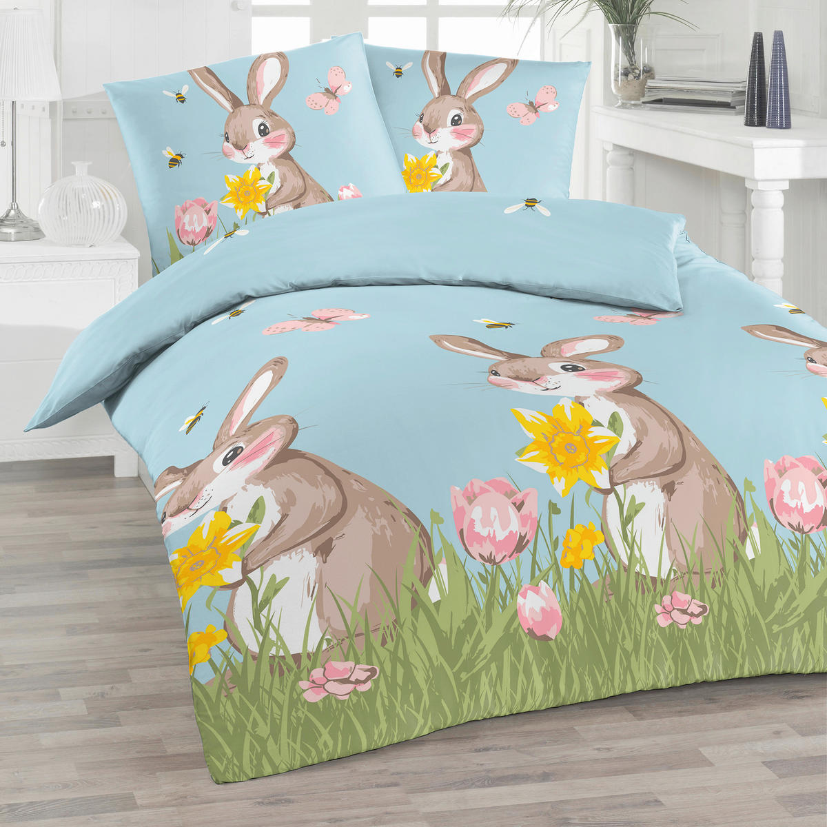 BETTWÄSCHE 4-teilig Renforcé 135/200 cm  - Blau, Basics, Textil (135/200cm) - Florella
