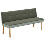 SITZBANK 180/88/63 cm Webstoff, Mikrofaser Grün Eiche vollmassiv  - Eichefarben/Grün, Design, Holz/Textil (180/88/63cm) - Linea Natura