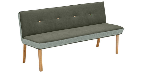 SITZBANK 157/88/63 cm  in Grün  - Eichefarben/Grün, Design, Holz/Textil (157/88/63cm) - Linea Natura