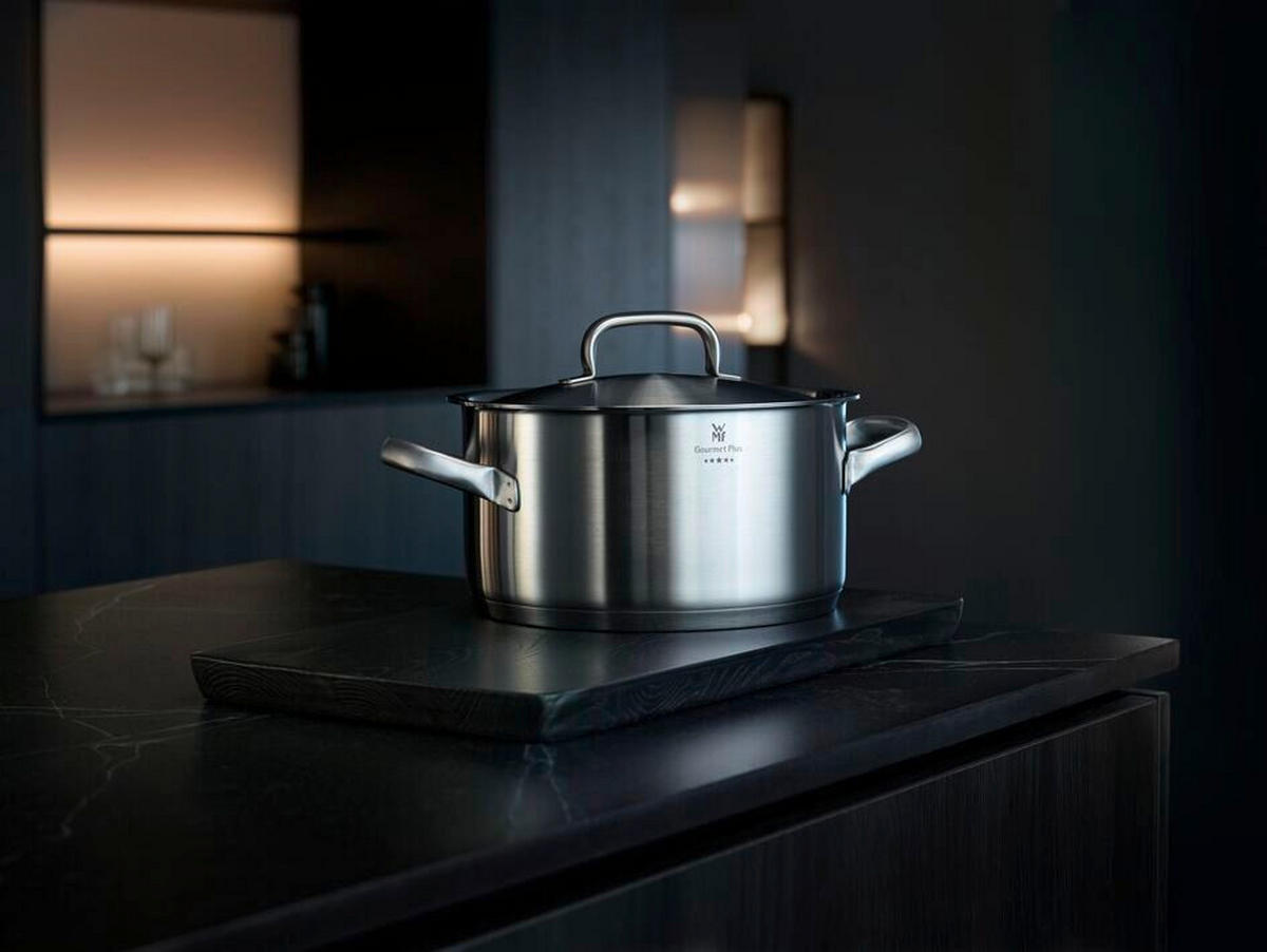 KOCHTOPFSET WMF Compact Cuisine 4-teilig  - Edelstahlfarben, Basics, Metall (50,6/29,4/23,7cm) - WMF