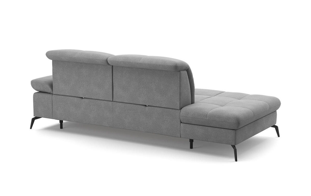 RÉCAMIERE in Flachgewebe Grau  - Schwarz/Grau, Konventionell, Textil/Metall (231/90/122cm) - Sit & More
