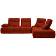 ECKSOFA  in Struktur Dunkelorange  313/233 cm  - Dunkelorange/Schwarz, Design, Kunststoff/Textil (313/233cm) - Belluti