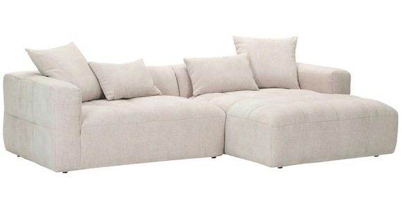 ECKSOFA Hellbraun Flachgewebe  - Hellbraun/Schwarz, KONVENTIONELL, Kunststoff/Textil (280/170cm) - Carryhome