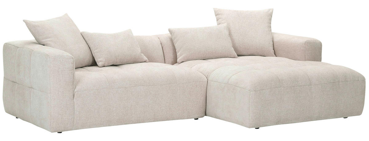 ECKSOFA in Flachgewebe Hellbraun  280/170 cm  - Hellbraun/Schwarz, KONVENTIONELL, Kunststoff/Textil (280/170cm) - Carryhome