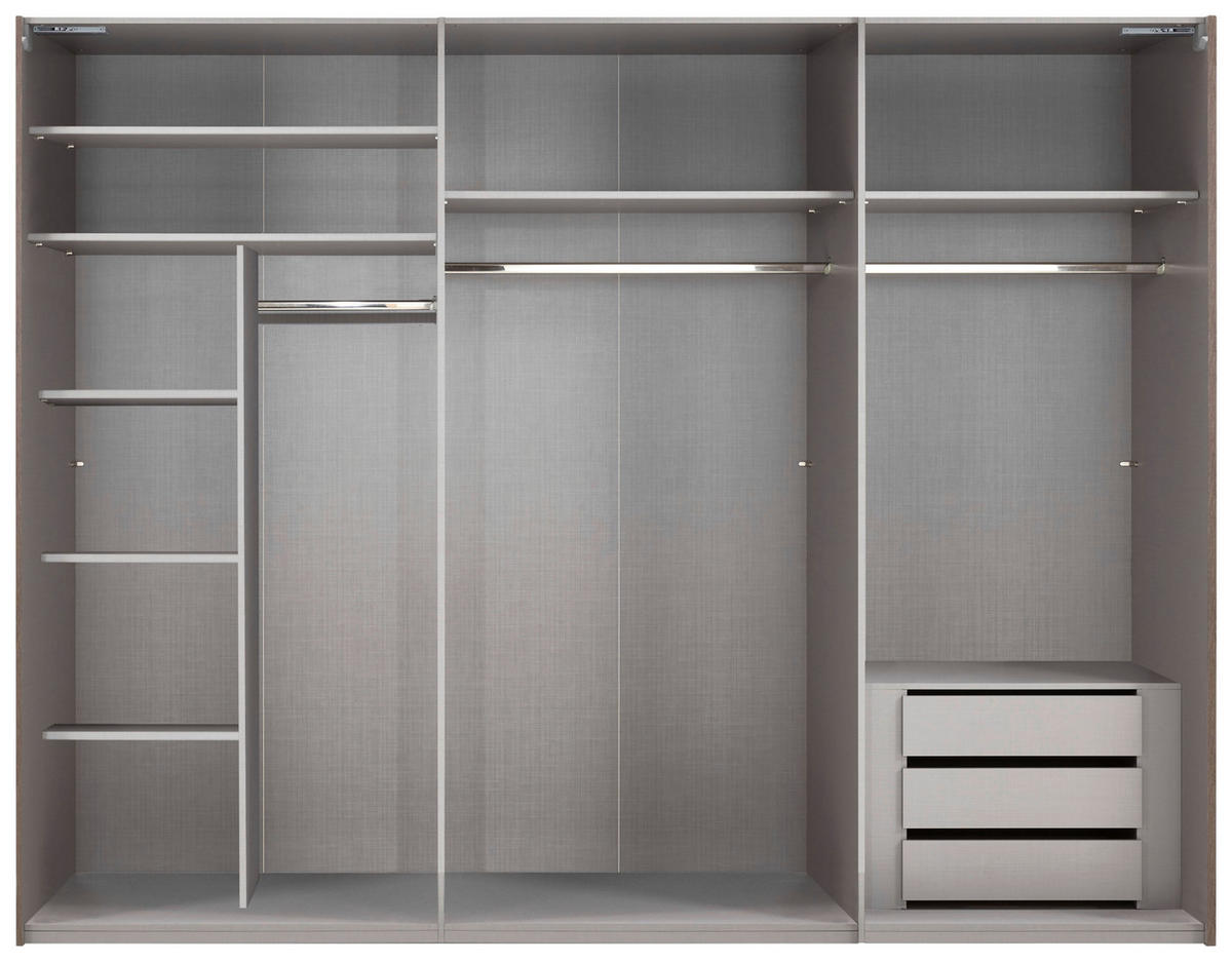 SCHWEBETÜRENSCHRANK in Sahara  - Schwarz/Sahara, Konventionell, Glas/Holzwerkstoff (300/216/65cm) - Stylife