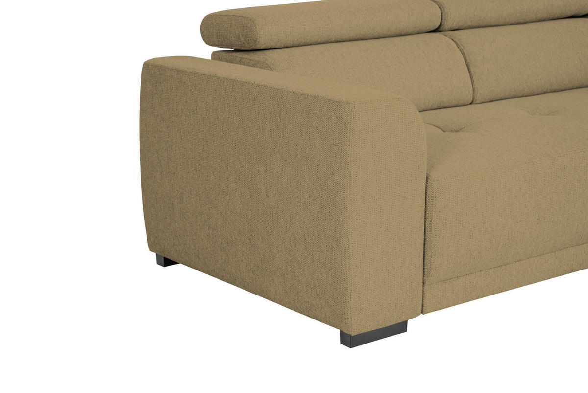 ECKSOFA in Struktur Olivgrün  - Schwarz/Olivgrün, Design, Kunststoff/Textil (284/205cm) - MID.YOU