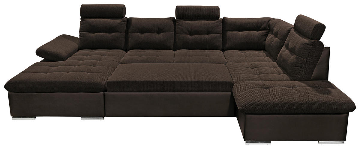 SOFFA i vävt tyg mörkbrun  - silver/mörkbrun, Modern, trämaterial/textil (170/324/218cm) - MID.YOU