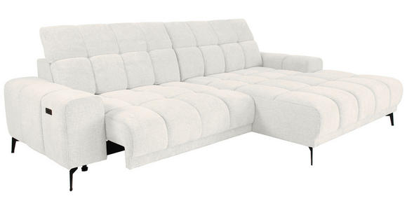 ECKSOFA inkl.Funktionen Beige Chenille  - Beige/Schwarz, MODERN, Textil/Metall (300/195cm) - Xora