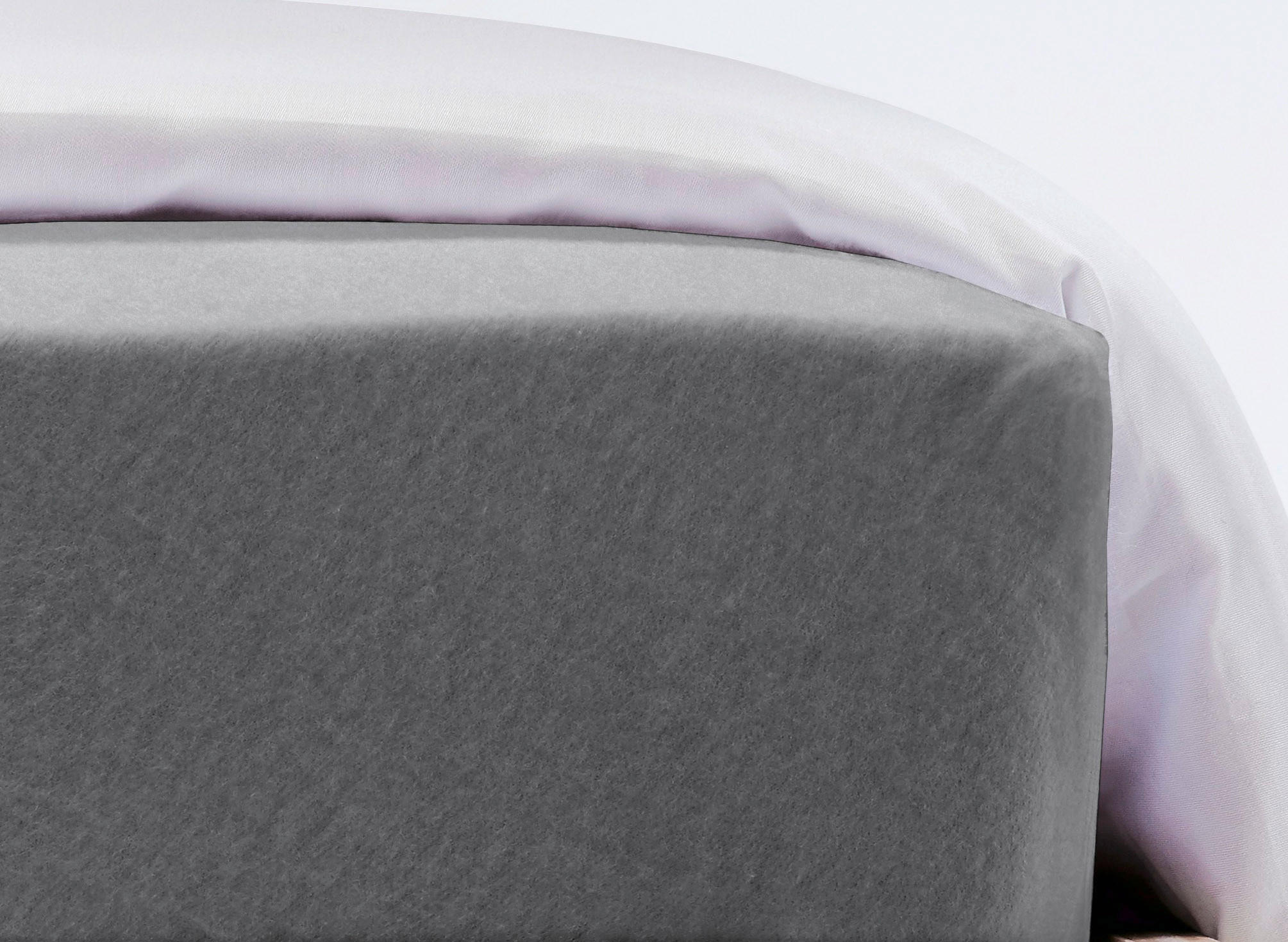 SPANNBETTTUCH Flausch Jersey Jersey  - Grau, Basics, Textil (100/200cm) - Fleuresse
