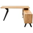 ECKSCHREIBTISCH 160/160/75 cm  in Eichefarben  - Eichefarben/Schwarz, Natur, Holz/Metall (160/160/75cm) - Linea Natura