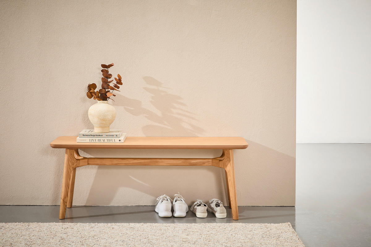 SITZBANK 120/45/35 cm Naturfarben Eiche furniert, massiv  - Naturfarben, Design, Holz (120/45/35cm) - Livetastic